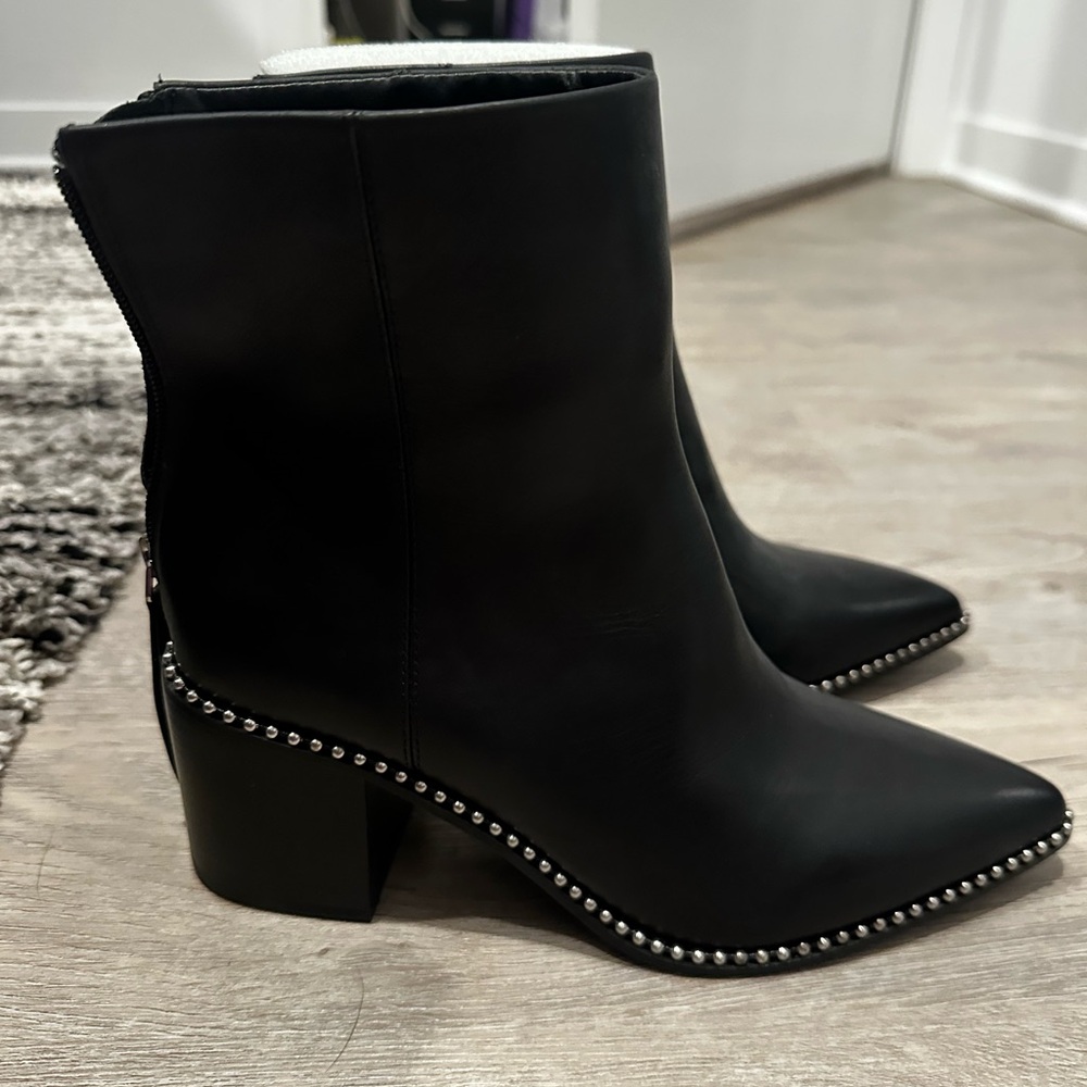 Steve Madden Black Ankle Boots with Studded Detail